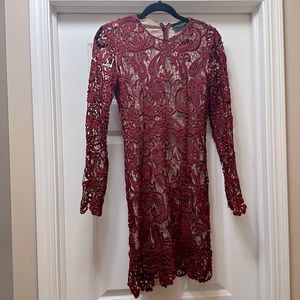 Red long sleeve dress